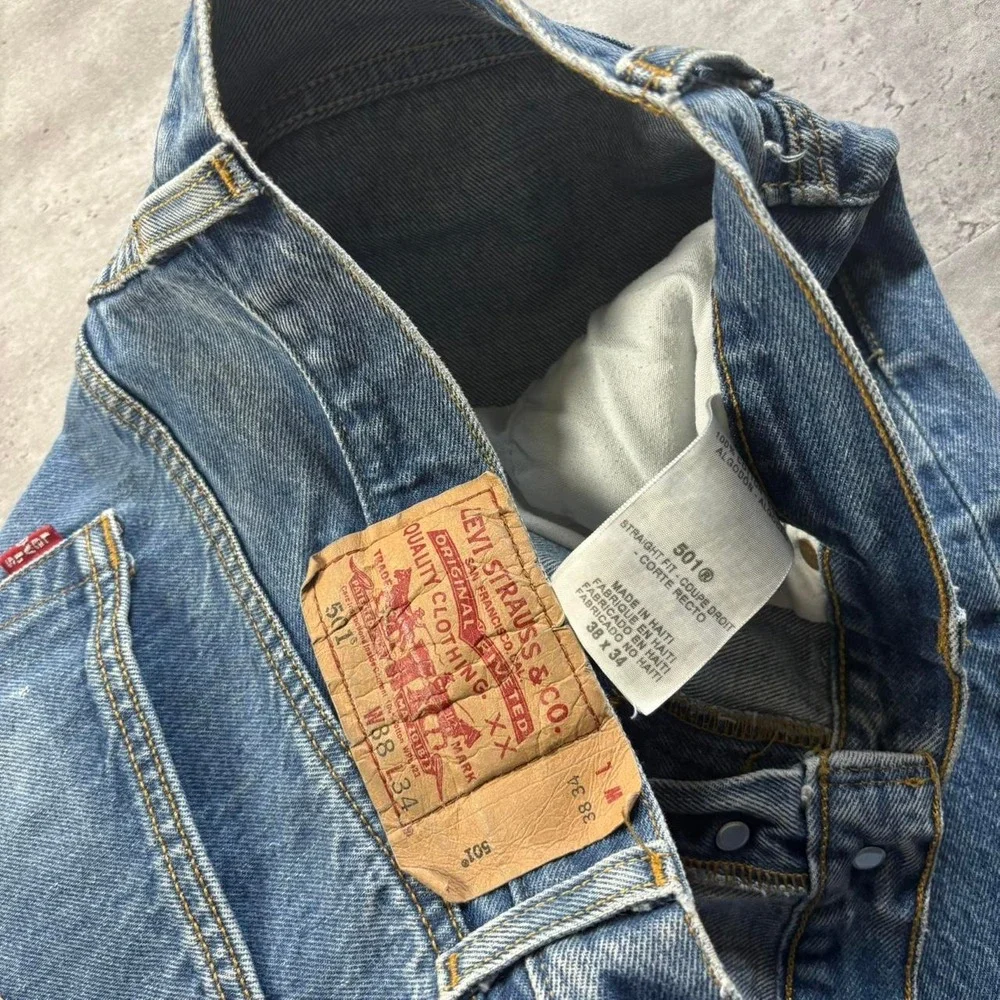 Levi's 501XX Jeans Mens 34x30 Blue Vintage 90s Button Fly Straight Leg